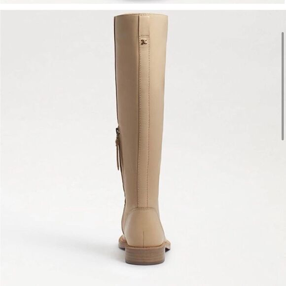 Sam Edelman Nance Lace Up Eggshell Leather Knee High Boots NWOB - Picture 2 of 9